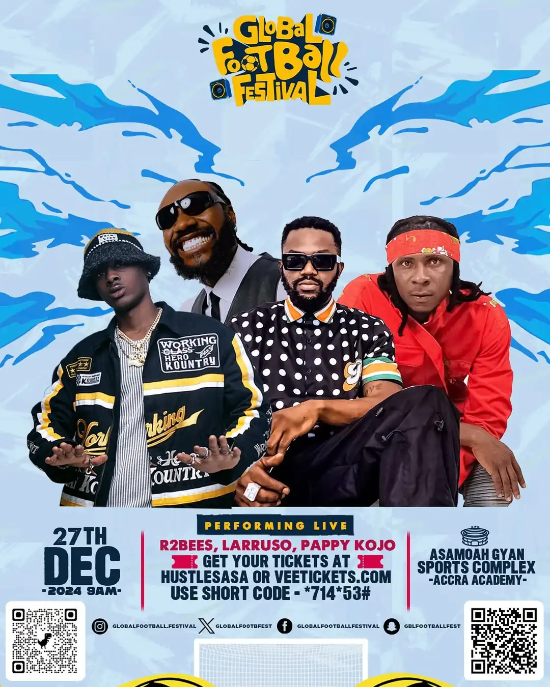 Pappy Kojo, R2Bees, Laruso to perform Live at the GFF After party 🔥